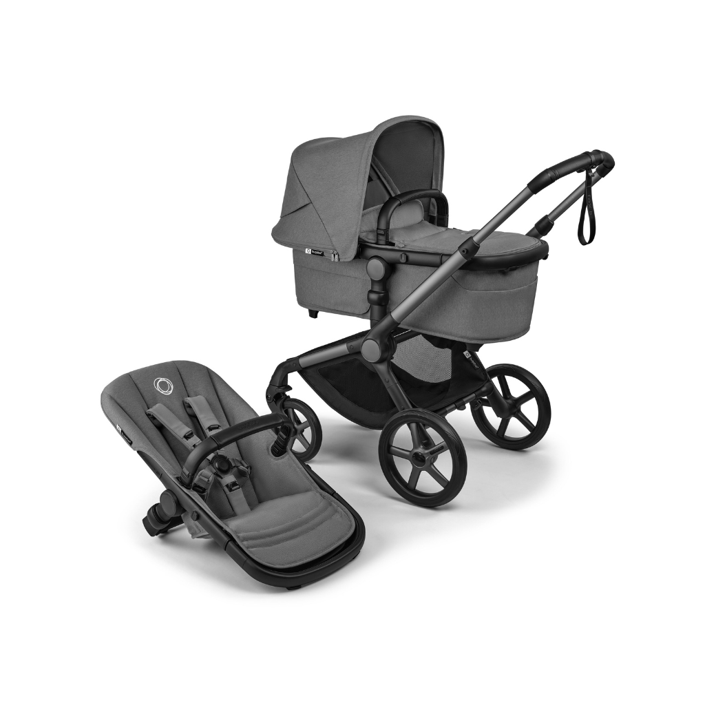 Bugaboo Poussette Fox 5 Renew avec nacelle Graphite / Moon Grey