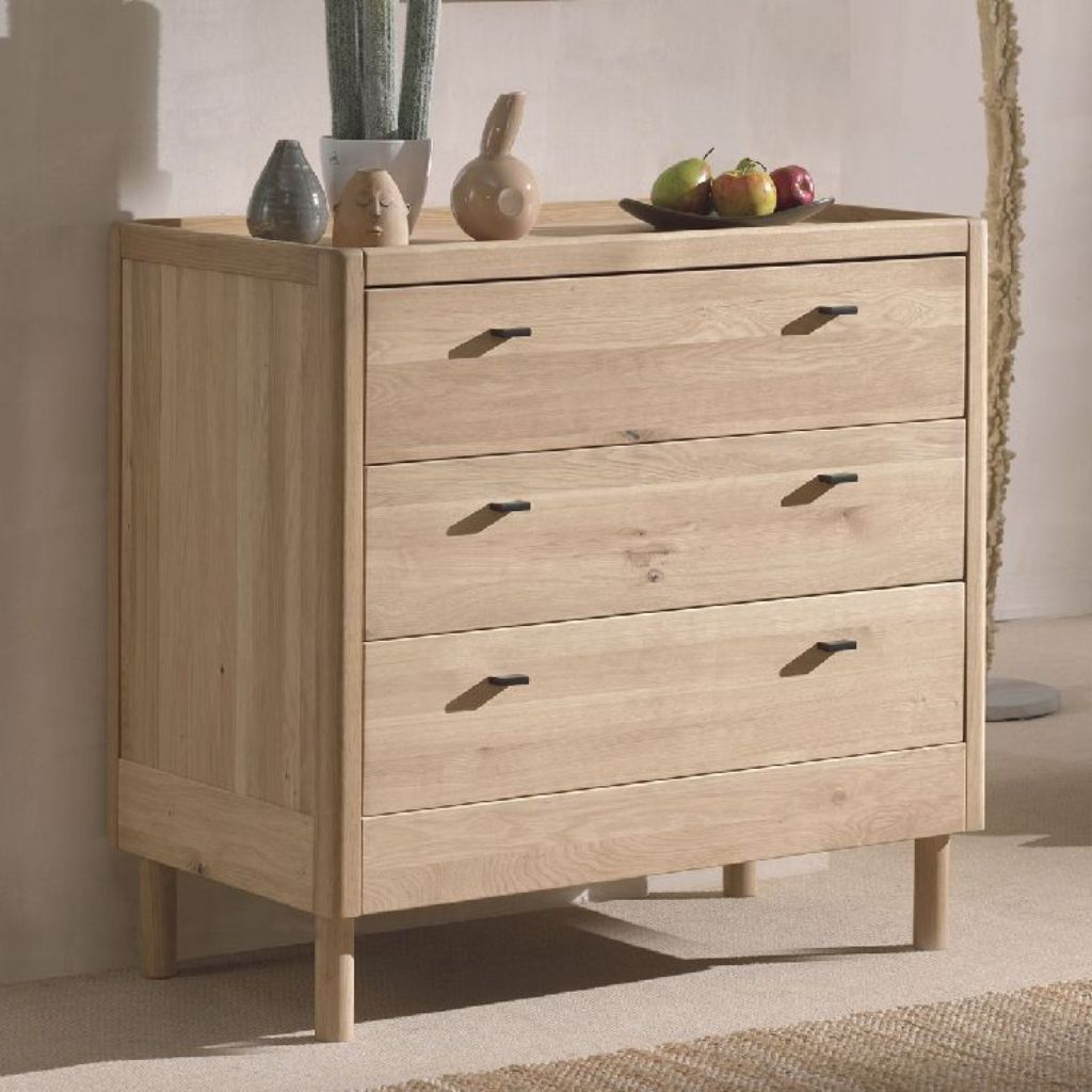 Jaxx Chambre de bébé 3 pièces (Lit de bébé + commode + armoire 2 portes) Forrest Chêne