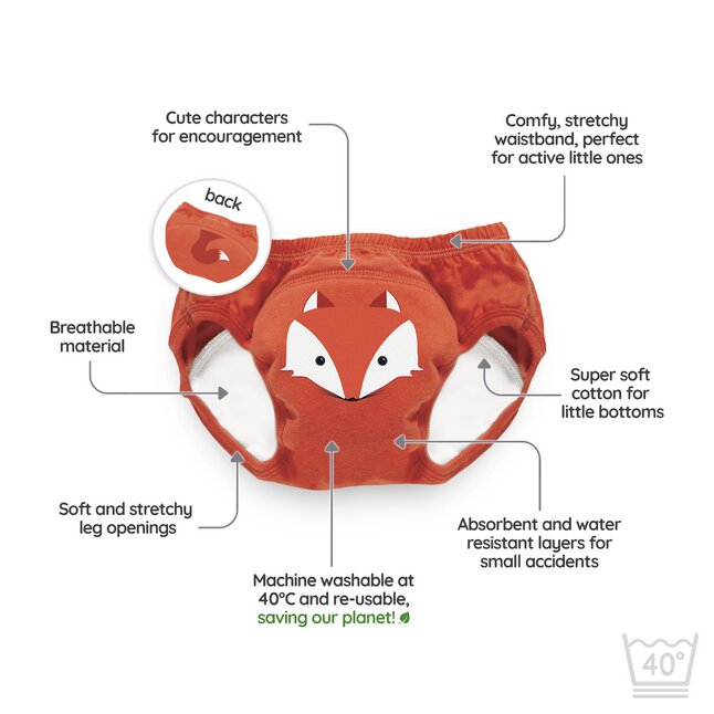 My Carry Potty Culotte d'apprentissage Renard 2 - 3 ans - 3 pièces