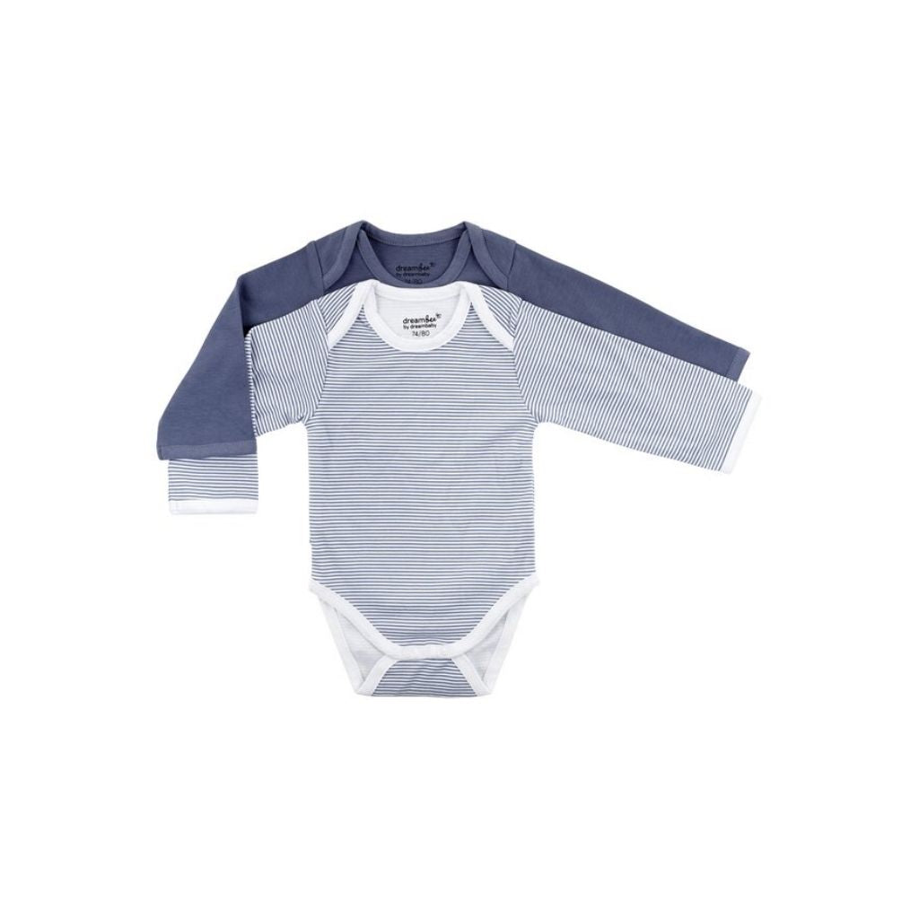 Dreambee Body à manches longues Essentials ligné bleu - 2 pièces