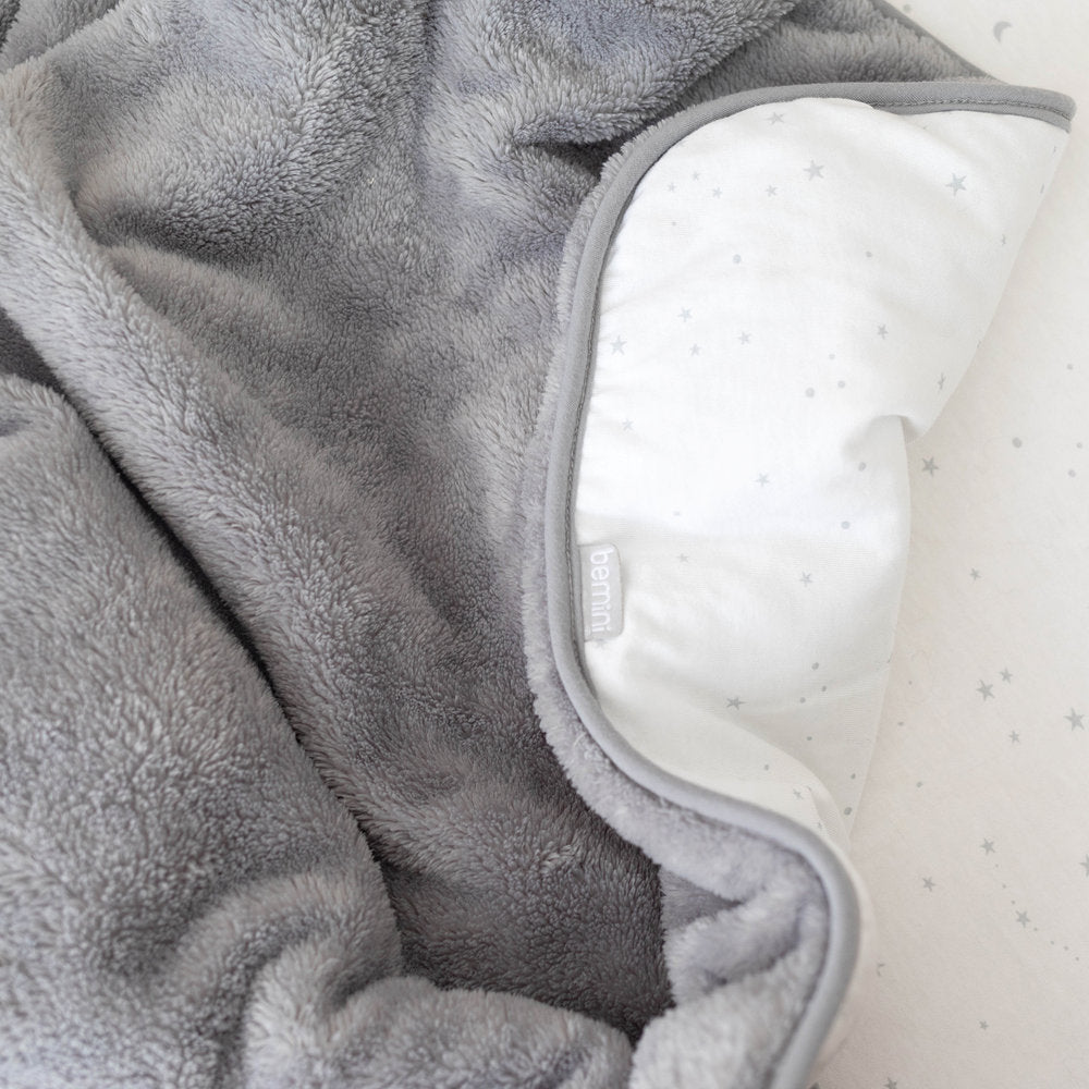 Bemini Couverture pour berceau ou parc d'automne/hiver Stary grizou polaire/jersey