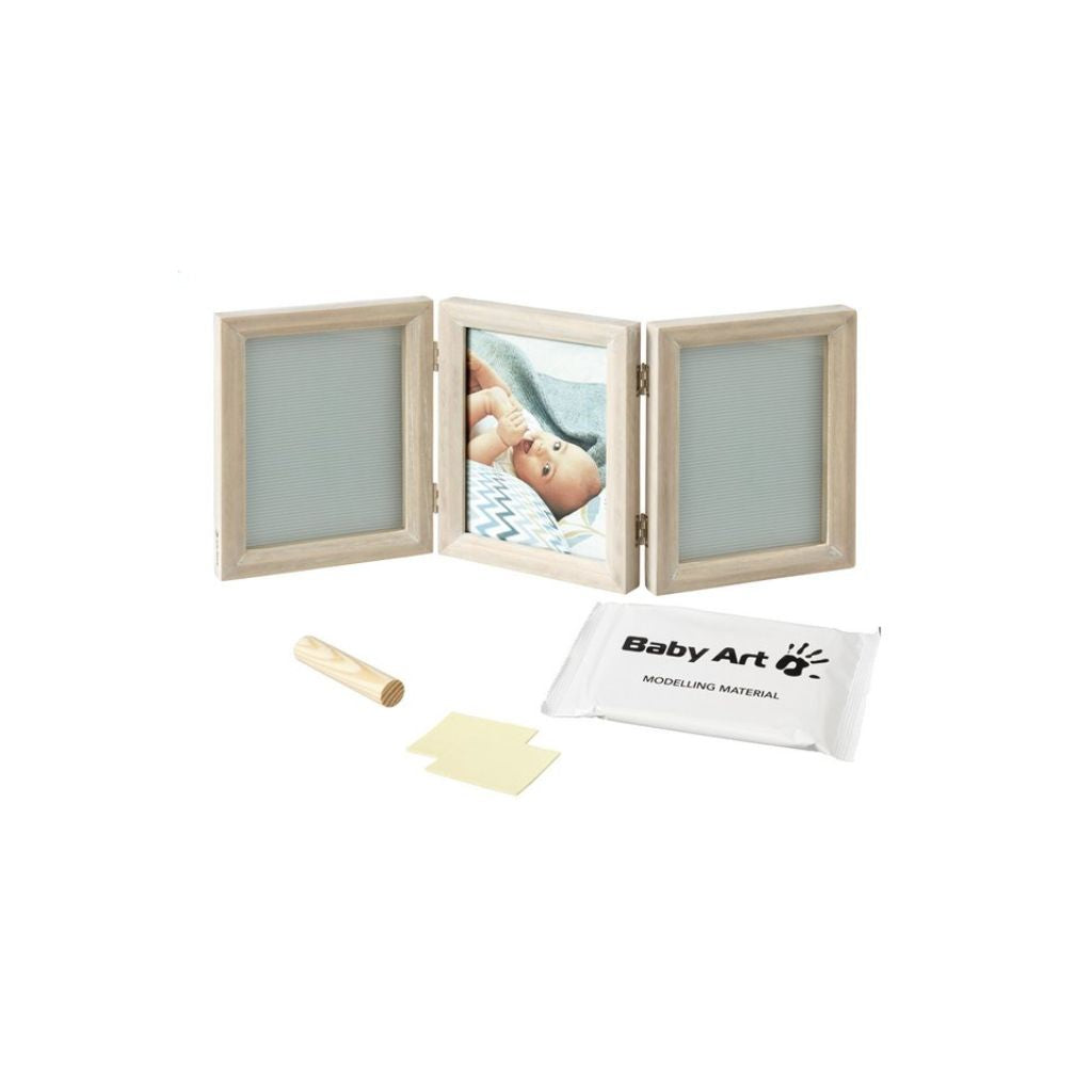 Baby Art Cadre 3 parties avec empreinte My Baby Touch stormy