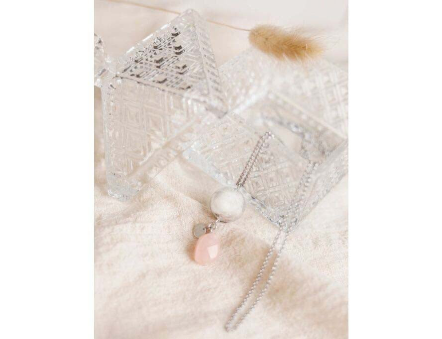 Proud Mama Collier Bola Quartz Rose