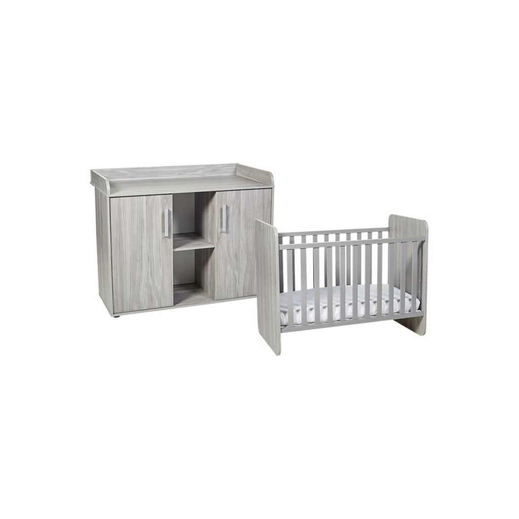 Transland Chambre de bébé 2 pièces (lit évolutif + commode) Nolan