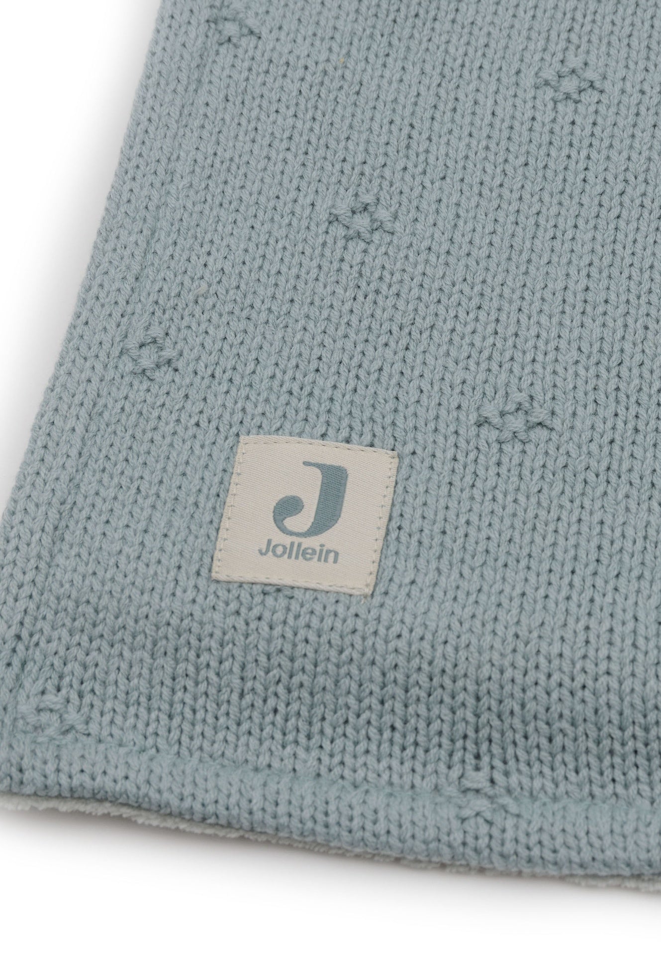 Jollein Fleece deken voor wieg of park Cosy Knit Sea Green katoen B 100 x L 75 cm