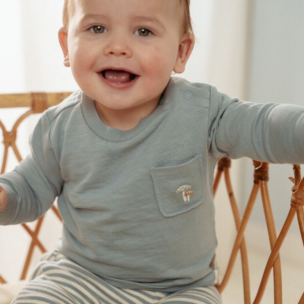 Little Dutch T-shirt à longues manches Forest Friends Stone Blue