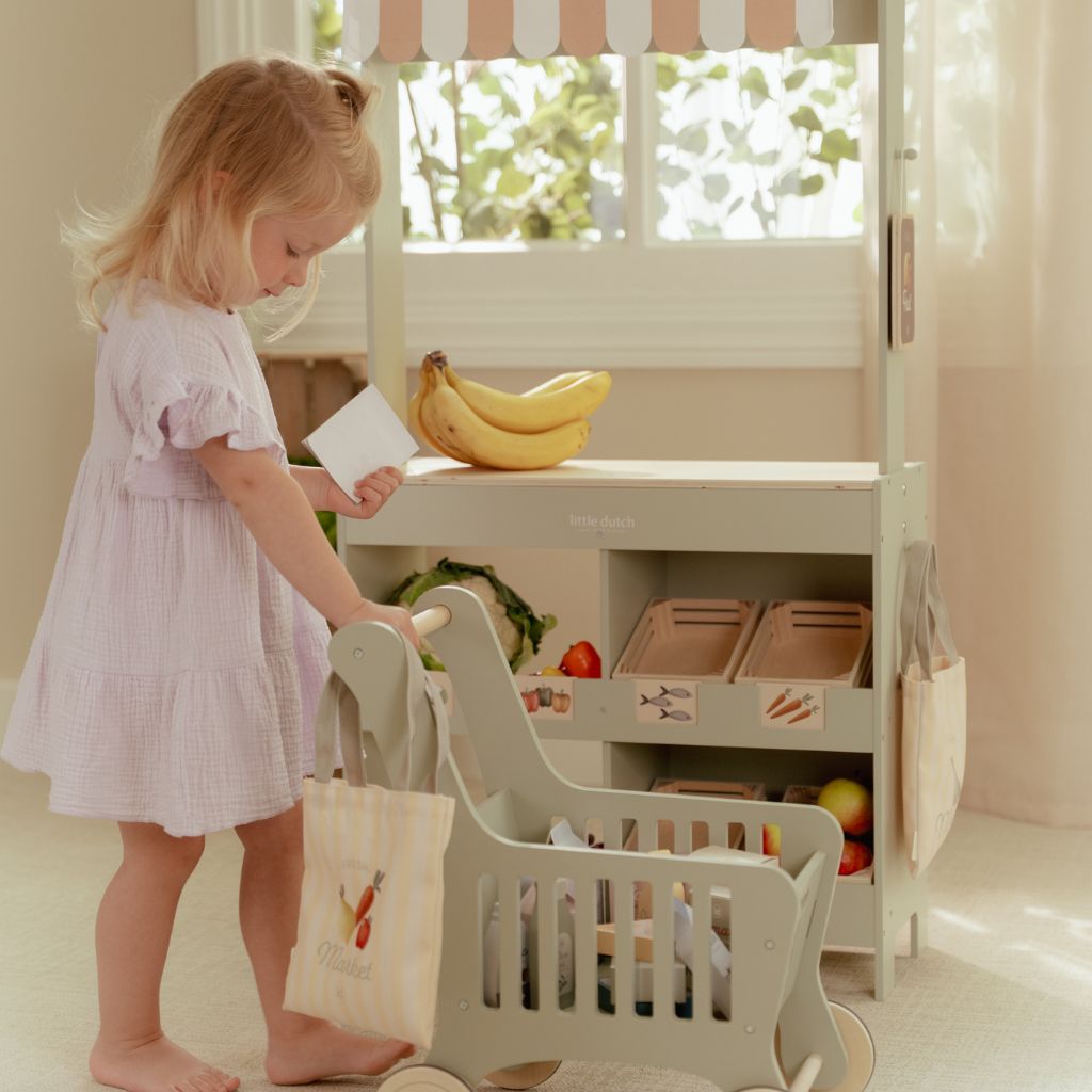 Little Dutch Houten winkelwagen