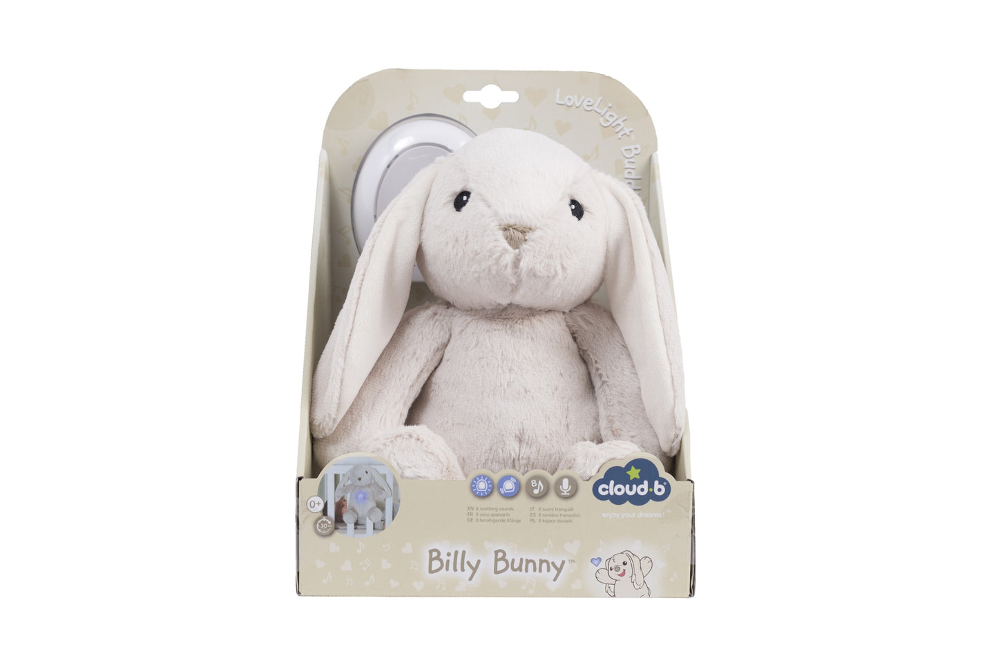 Cloud-B Knuffel met licht & muziek LoveLight™ Billy Konijn 30 cm