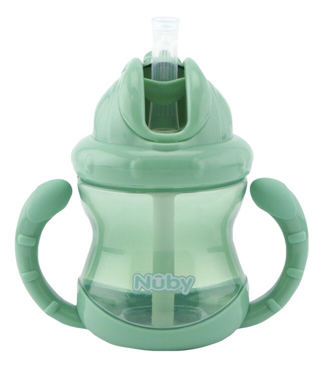 Nûby Oefenbeker met rietje Flip-It 240 ml groen