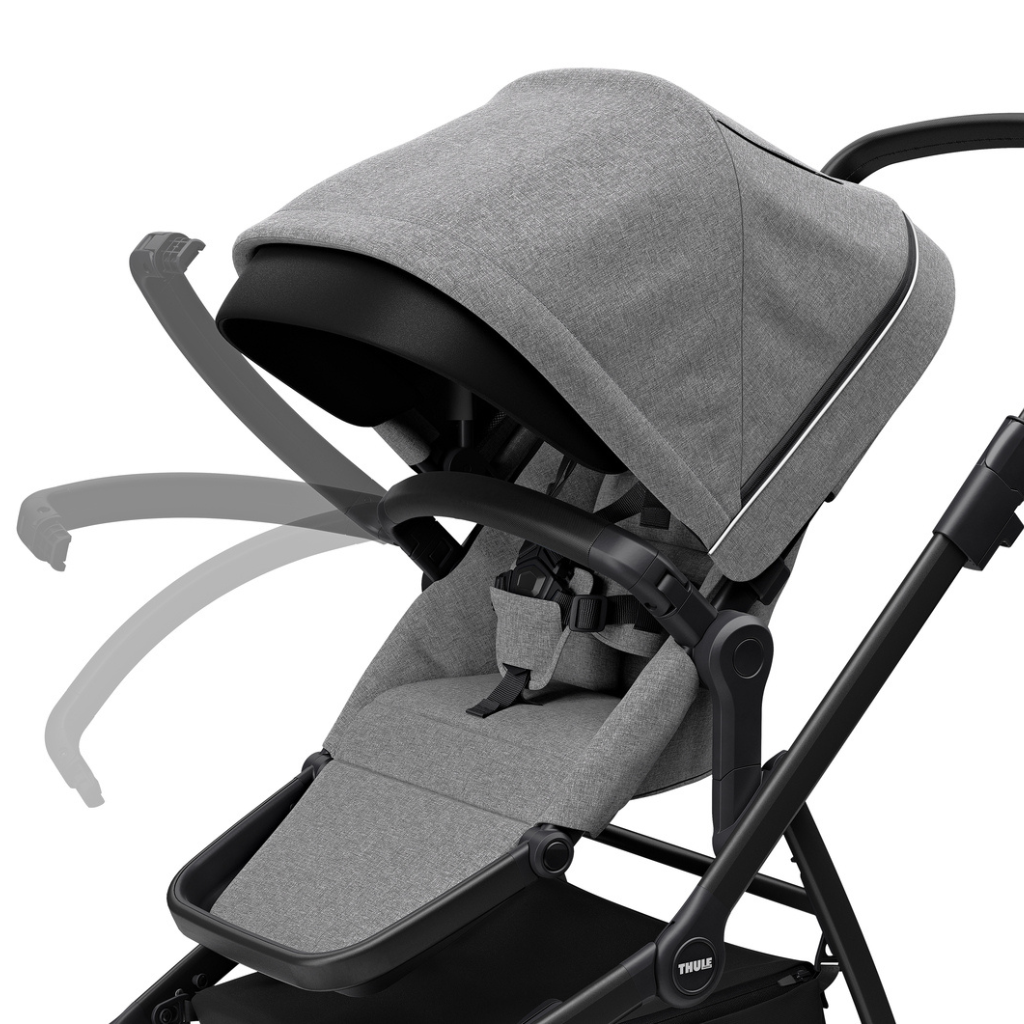Thule Poussette Sleek Grey melange on black