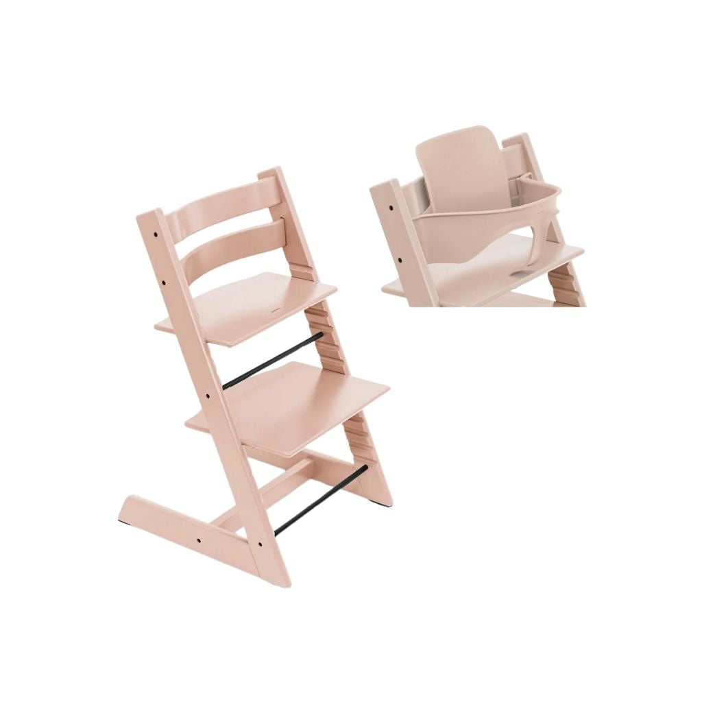 Stokke® Eetstoel Tripp Trapp® + beugel Baby Set² Serene Pink