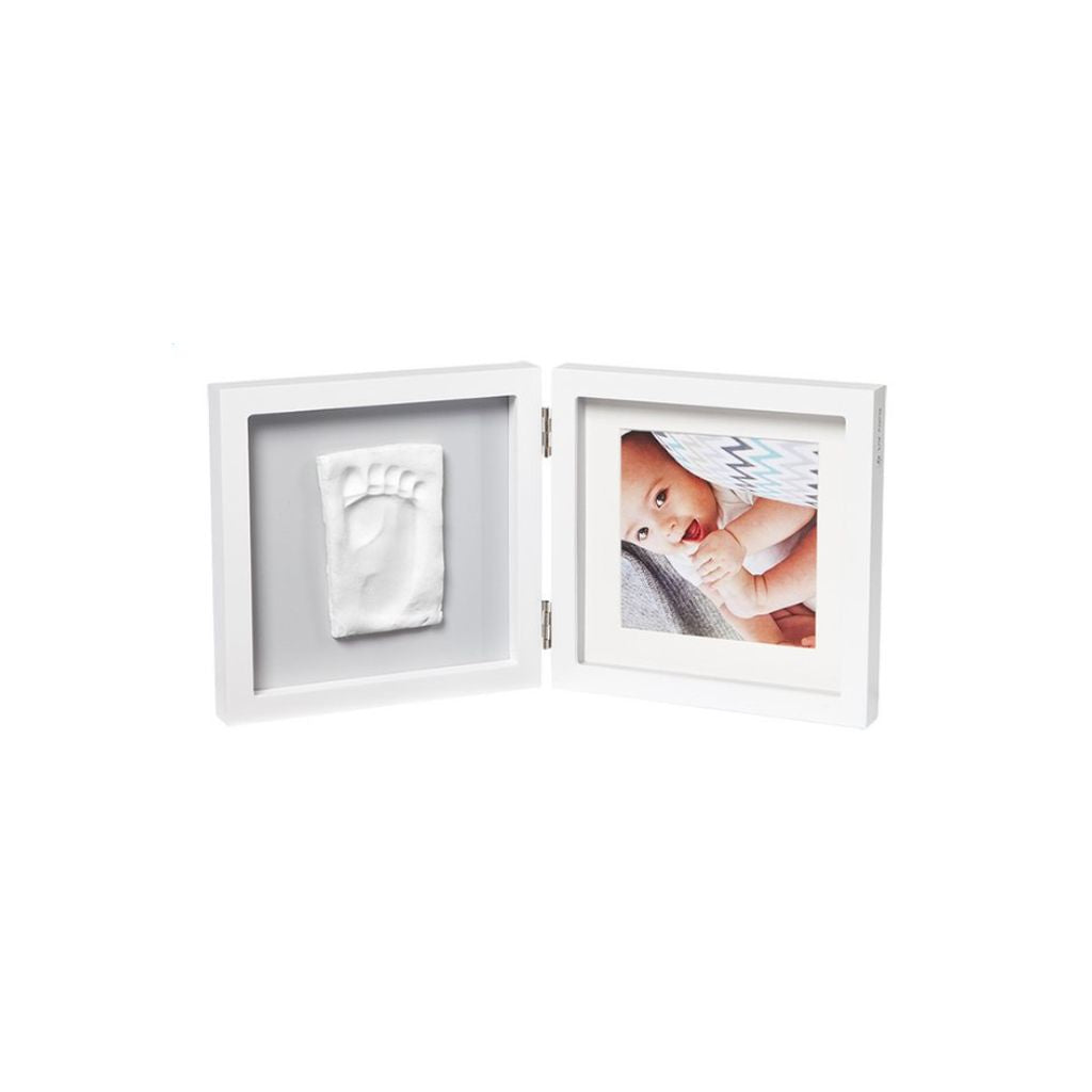 Baby Art 2-delig fotokader met gipsafdruk My baby style simple wit