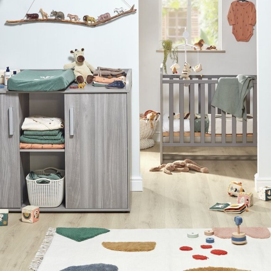 Transland Chambre de bébé 2 pièces (lit évolutif + commode) Nolan