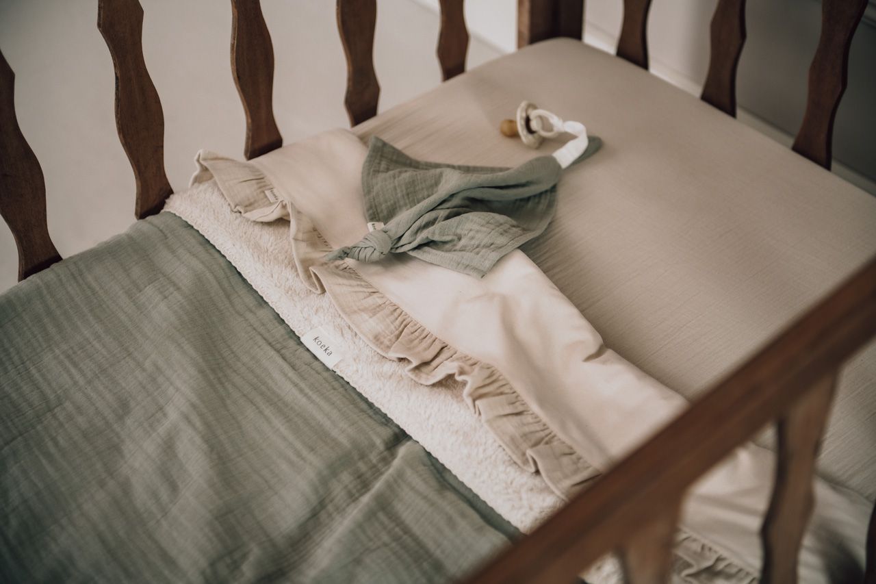 Koeka Couverture pour berceau ou parc Faro teddy Sage Green