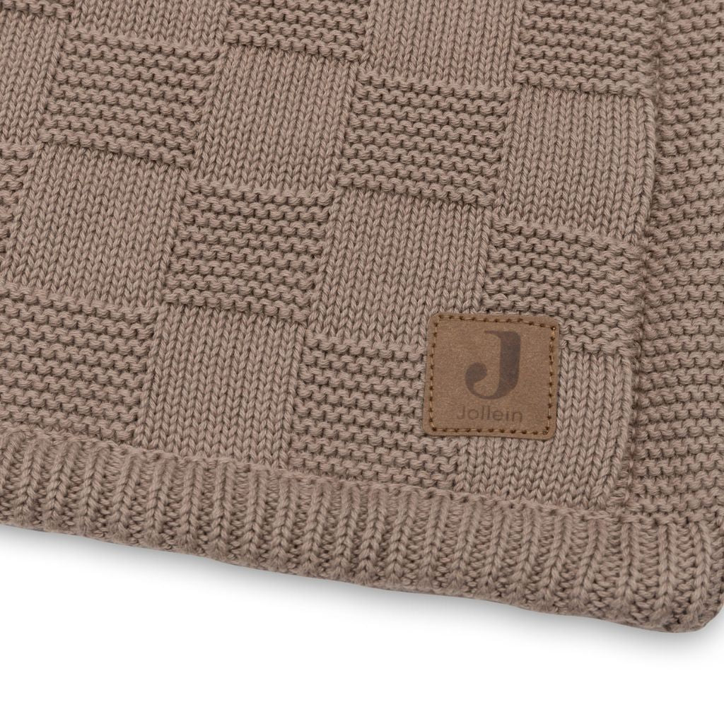 Jollein Couverture pour lit Box Knit Milky Coffee/Velvet 100 x 150 cm