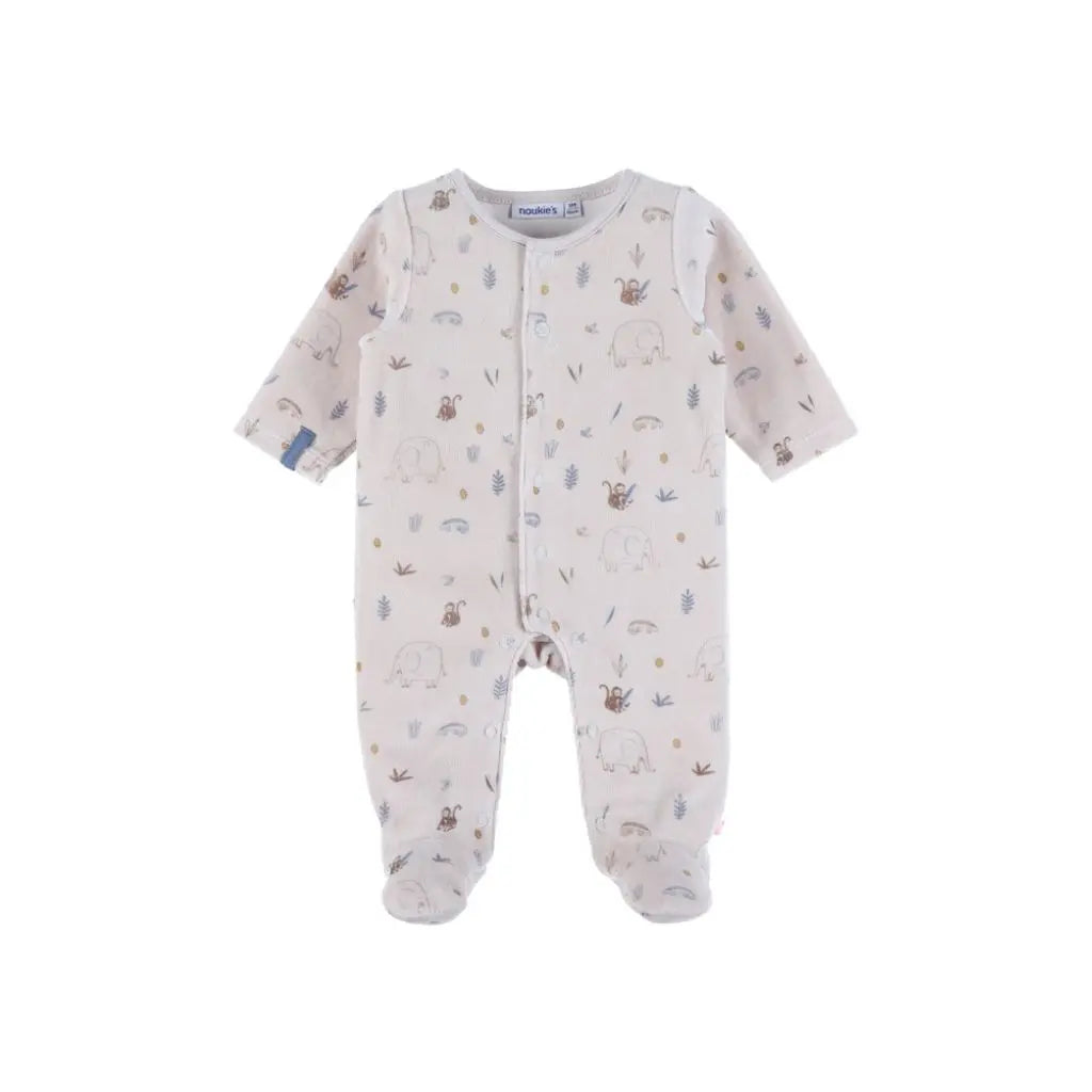 Noukie's Pyjama velours beige Jungle unisexe