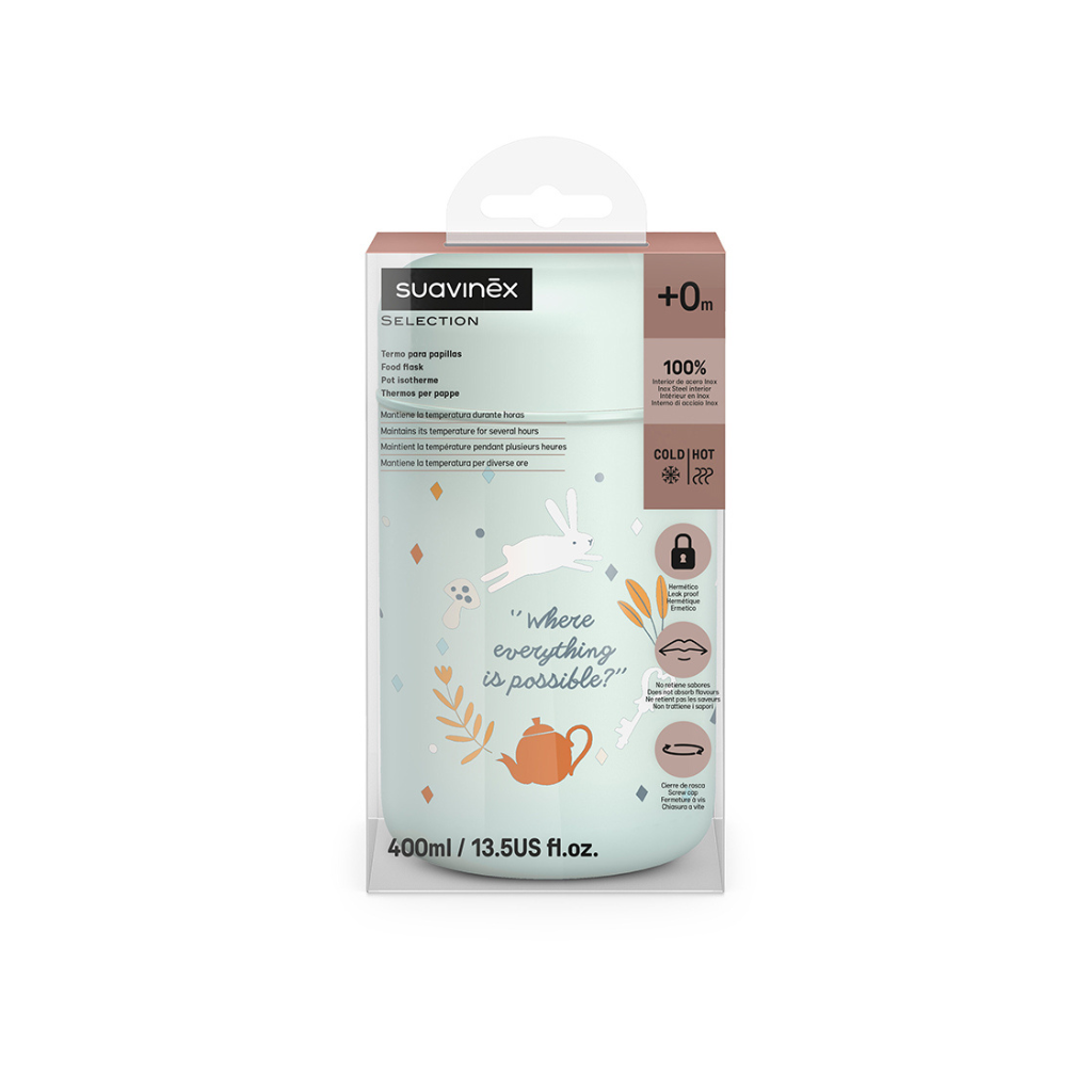 Suavinex Pot de conservation isotherme Wonderland Bleu 400 ml