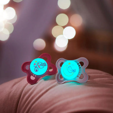 MAM  Fopspeen 0 - 6 maanden Original Night Pink/Lilac - 2 stuks