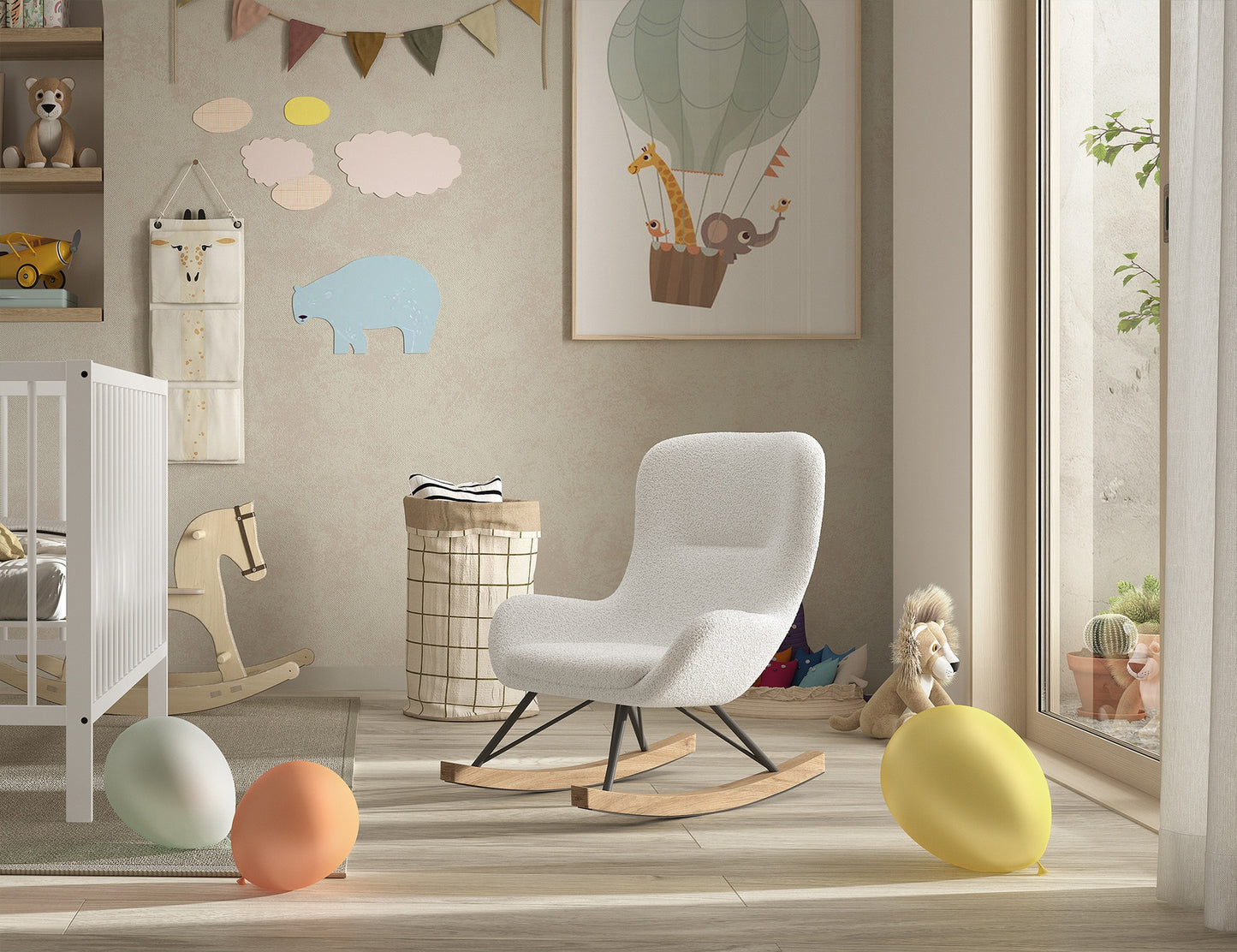Jaxx Fauteuil à bascule pour enfants Rocky Mini Boucle blanc