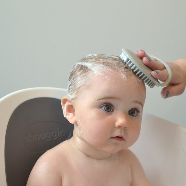 Shnuggle Siliconen Babyborstel grijs