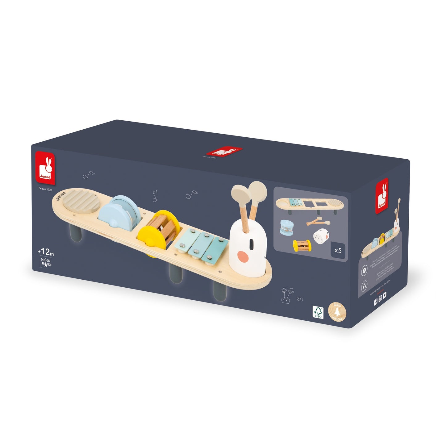 Janod Xylophone en bois Chenille Sweet Cocoon