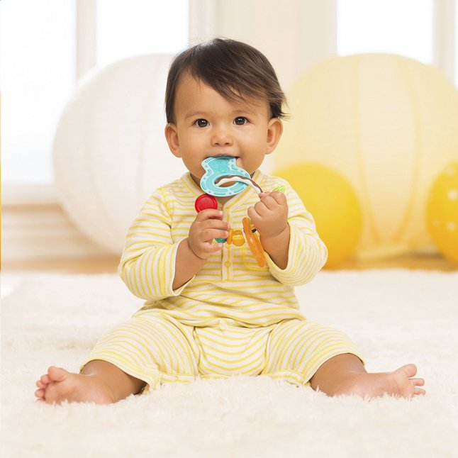 Infantino Bijtspeeltje Go Gaga Slide & Chew Keys Coloured