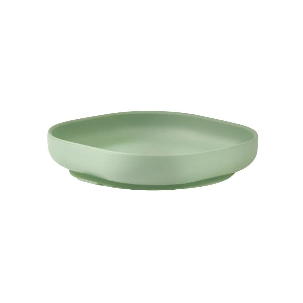 Béaba Assiette en silicone avec ventouse Sage Green