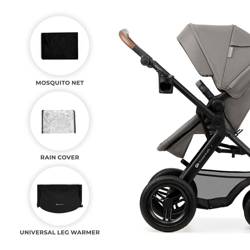 Kinderkraft Kinderwagen MOOV 2 AIR met autostoel lichtgrijs