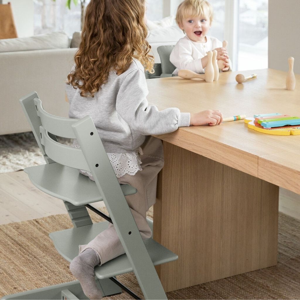 Stokke® Eetstoel Tripp Trapp® + beugel Baby Set² Glacier Green