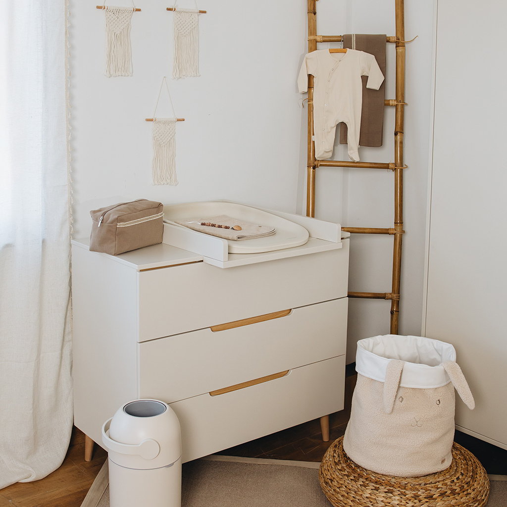 Pericles 2-delige babykamer (bed 120 x 60 + commode met verlengstuk) Nomad dune beige