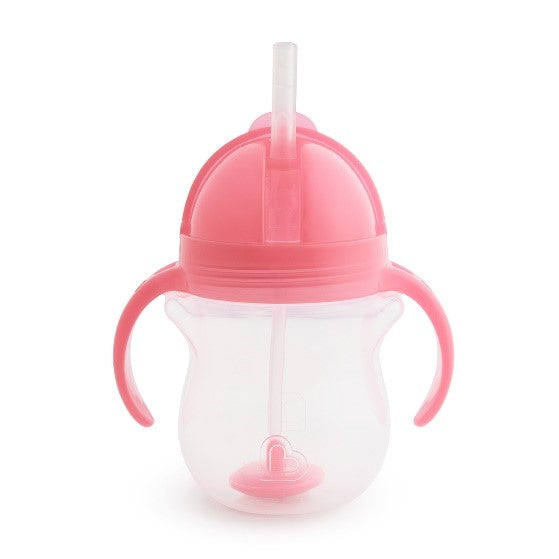 Munchkin Gourde avec paille Tip&Sip Flip Straw 207 ml rose