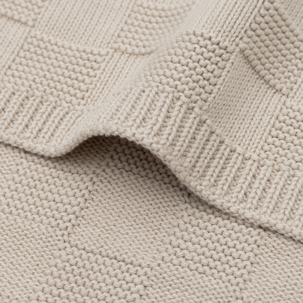 Jollein Deken voor wieg Box Knit Warm Sand 75 x 100 cm