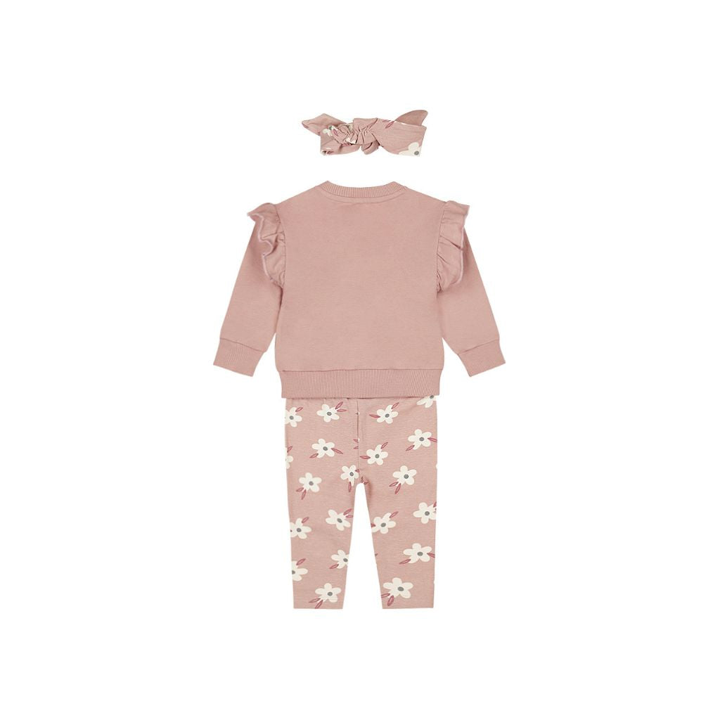 Dirkje Ensemble 3 pièces legging, sweat et bandeau Mauve clair fille