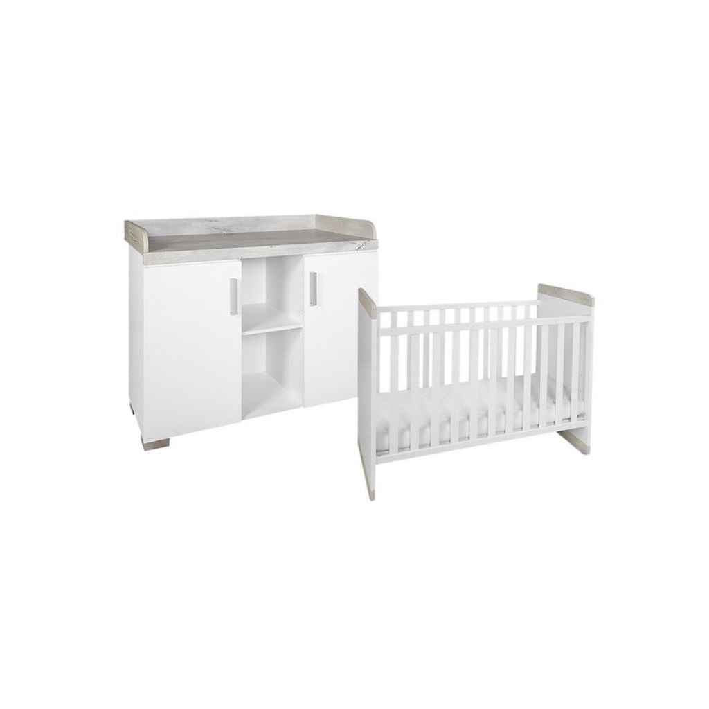 Transland Chambre de bébé 2 pièces (lit évolutif + commode) Alisa