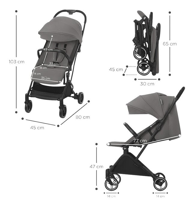 Kinderkraft Poussette canne Indy 2 Cozy Grey