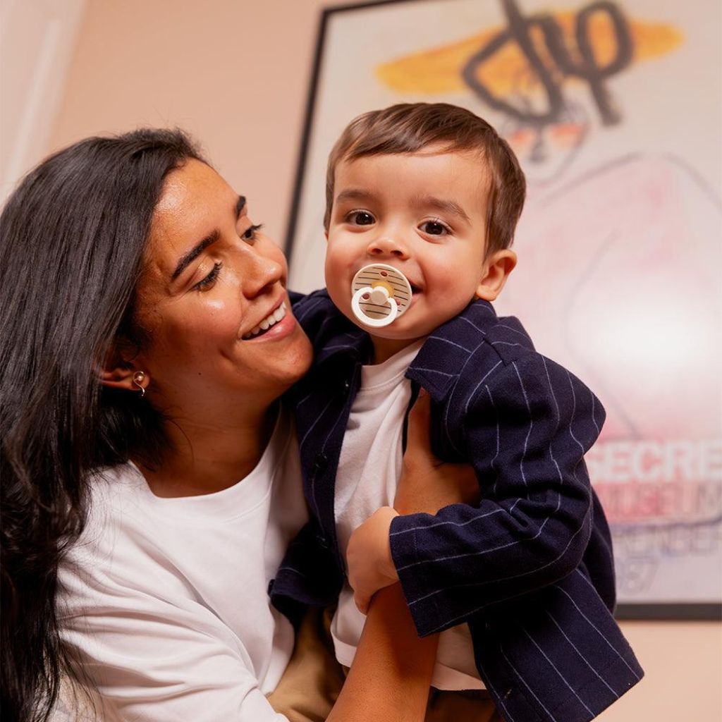 Bibs Sucette + 0 mois STUDIO Pack Pin Ivory Steel/Blue Mix - 2 pièces