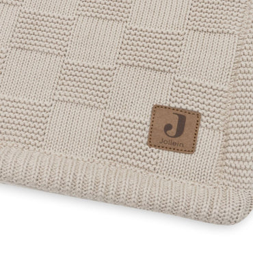 Jollein Couverture pour lit Box Knit Warm Sand/Velvet 100 x 150 cm