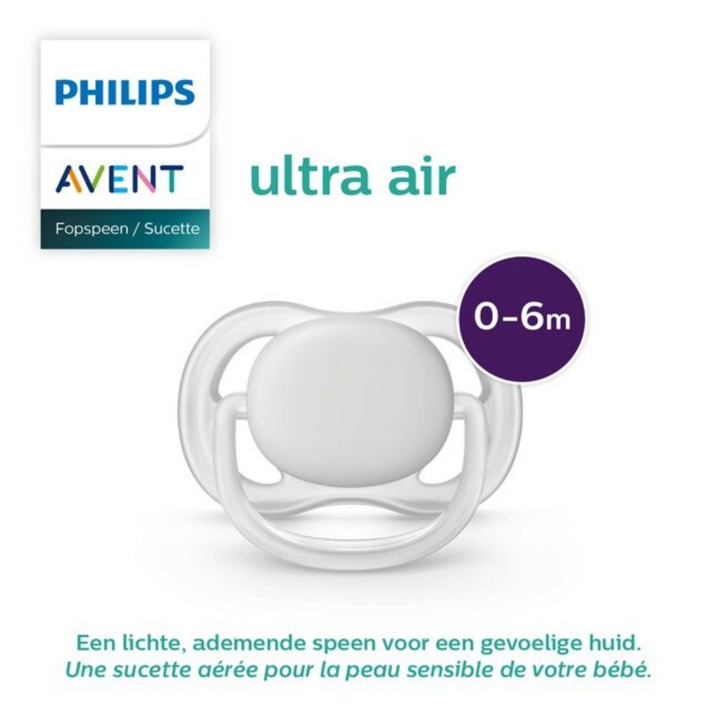Philips AVENT Fopspeen 0 - 6 maanden Air Animals blauw/geel/roze - 2 stuks