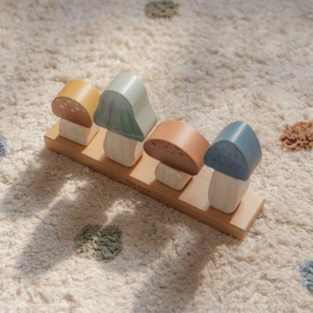 Little Dutch Blocs en bois à empiler Forest Friends Champignons