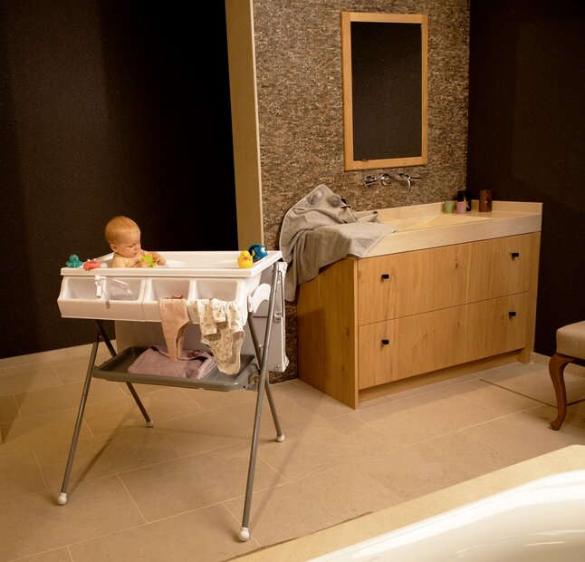 Bo Jungle Table à langer Pensylvania gris