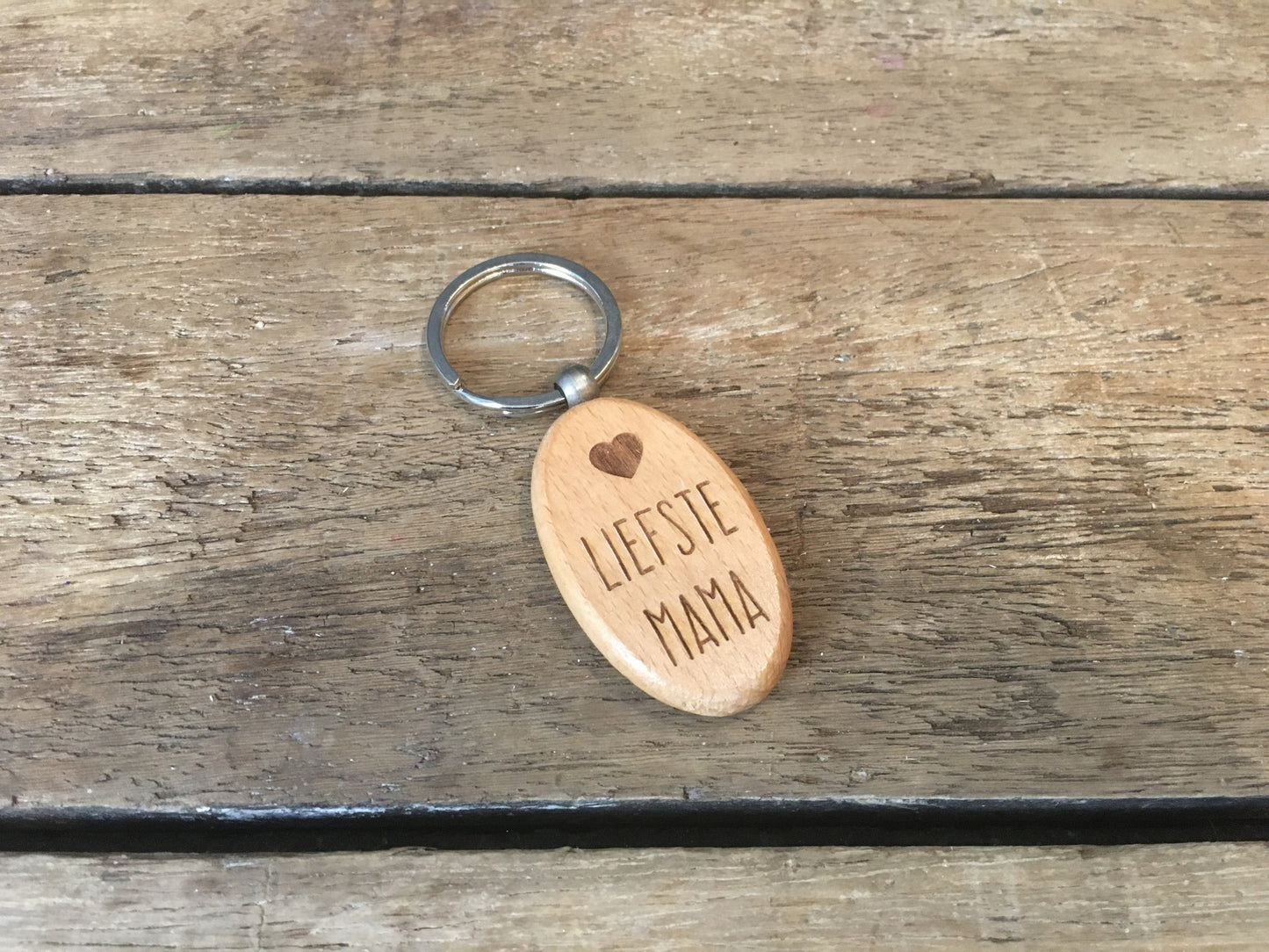 Dotti Sleutelhanger "Liefste Mama" houtkleur licht