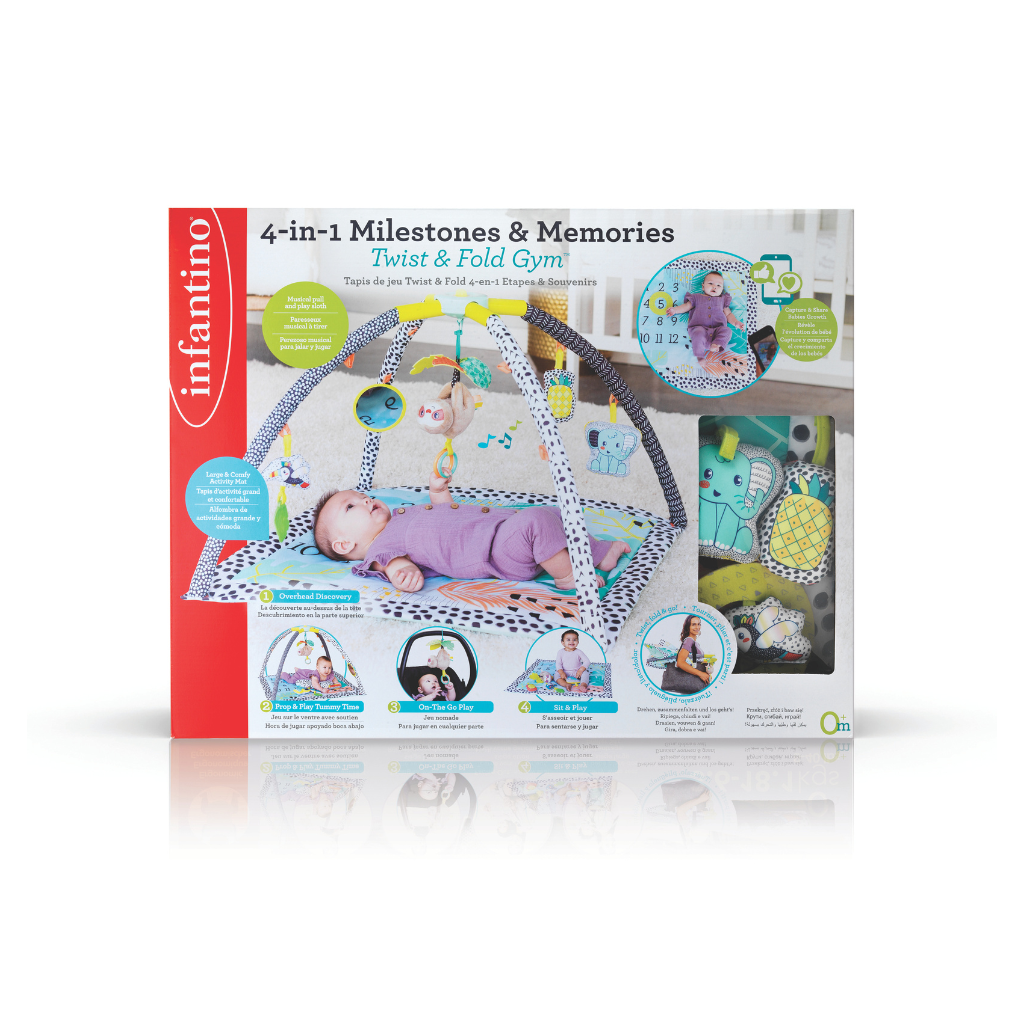 Infantino Tapis de jeu Twist & Fold, memories & milestones