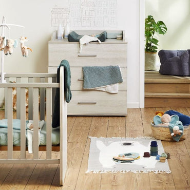 Transland Chambre de bébé 3 pièces (lit évolutif + commode + armoire 2 portes) Robi