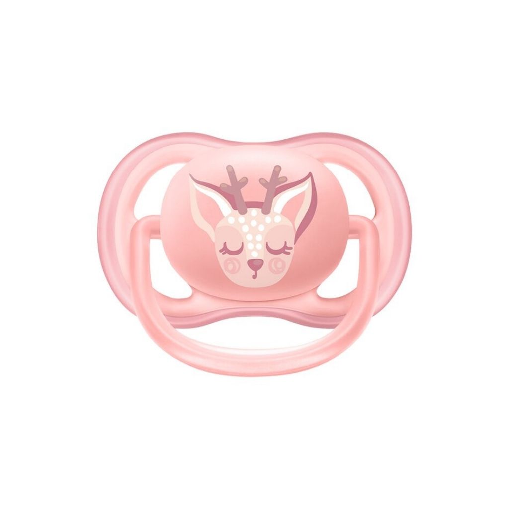 Philips AVENT Fopspeen + 0 maanden Ultra Air uil/rendier girl - 2 stuks