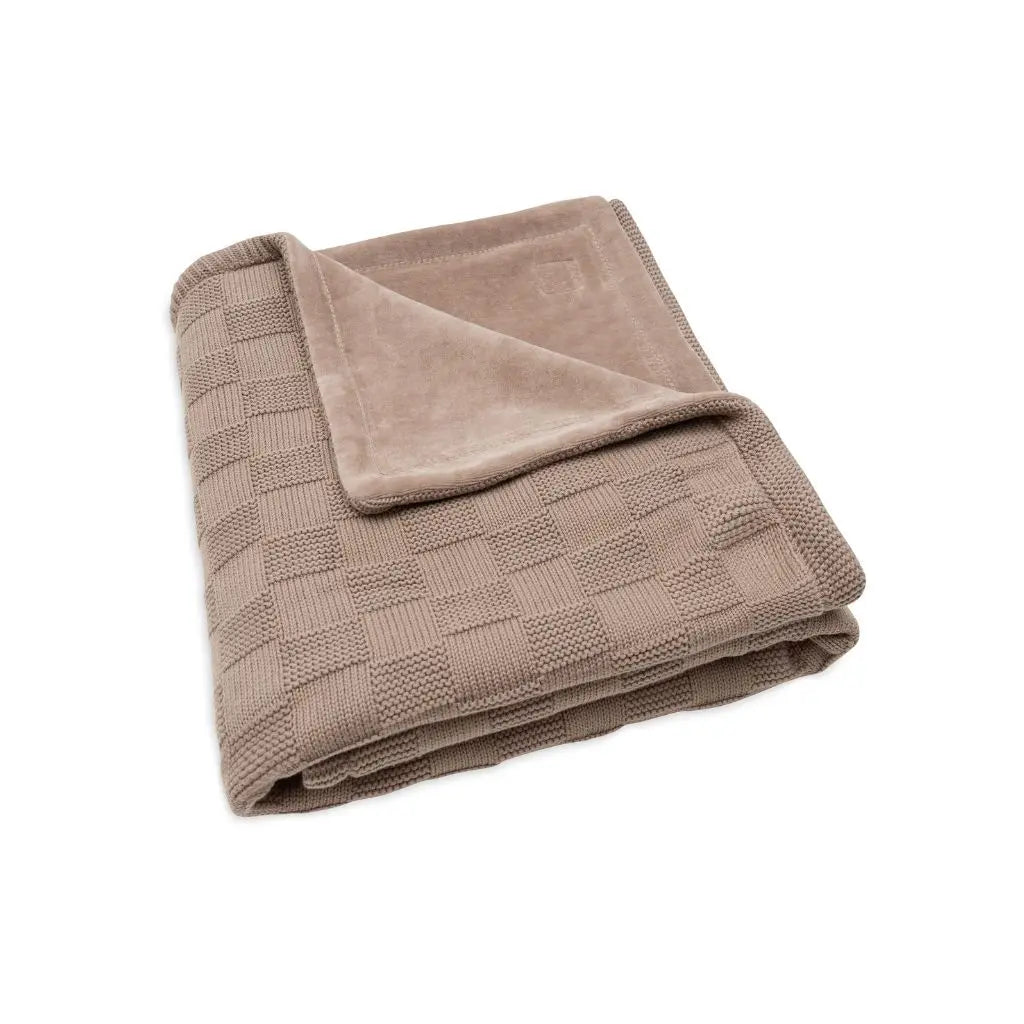 Jollein Couverture pour lit Box Knit Milky Coffee/Velvet 100 x 150 cm