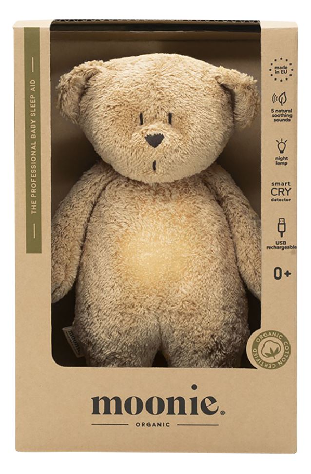 Moonie Knuffel met licht en geluid The Humming Bear Cappuccino 28 cm