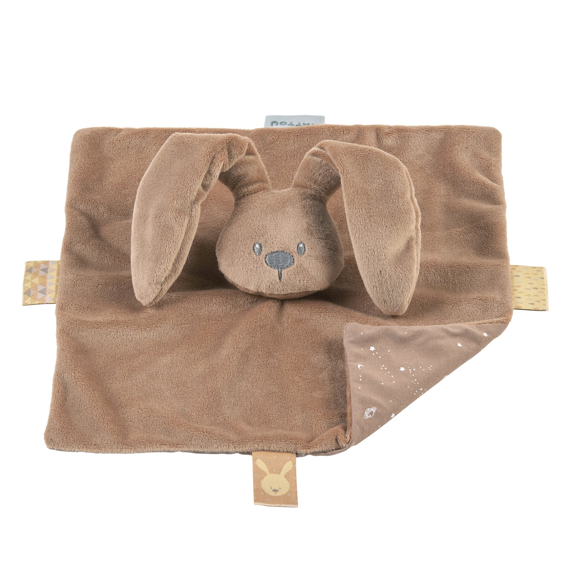 doudou BABY NAT plat demi lune hippopotame Zoé blanc rose gris trèfle doudou BABY NAT plat demi lune hippopotame Zoé blanc rose gris trèfle