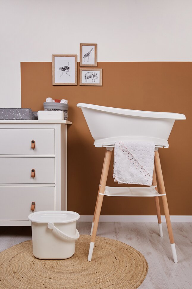 bébé-jou Badstaander Sense wit/houtkleur