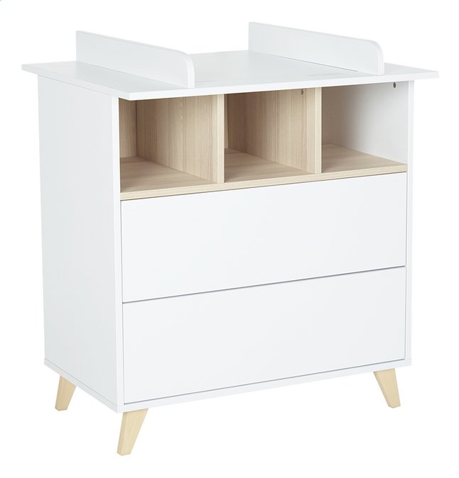 Quax 3-delige babykamer (bed + commode + kast met 3 deuren) Loft White