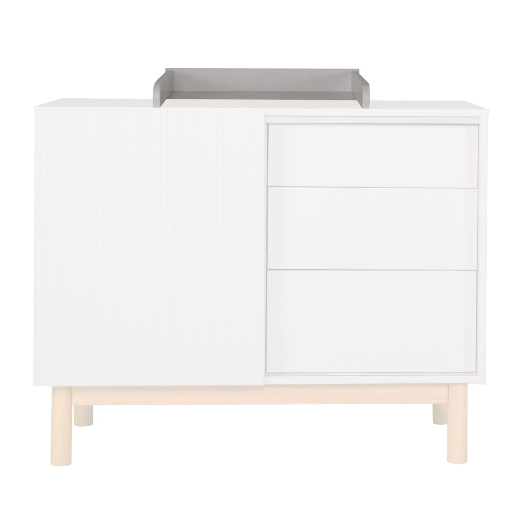 Quax Chambre de bébé 2 pièces (lit évolutif L 120 x Lg 60 cm + commode avec rallonge) Mood Clay